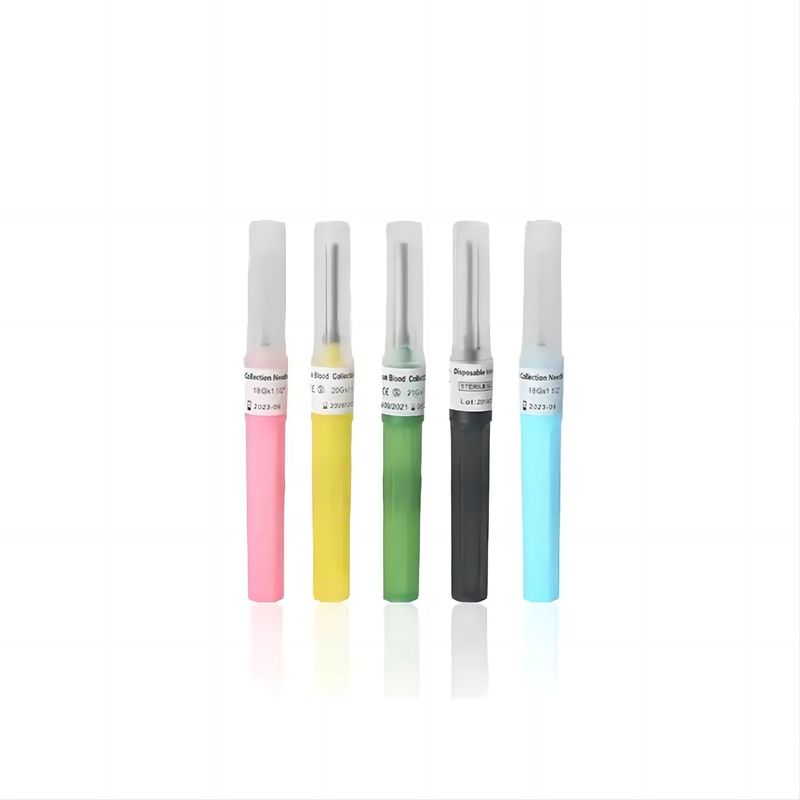 Disposable Medical Sterile Vacuum Vacutainer Pen Type 18G-27G Blood Collection Needle Orange Purple Green Yellow Color